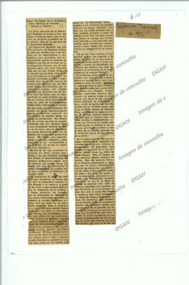 Artículos de periódico sobre la Exposición Nacional