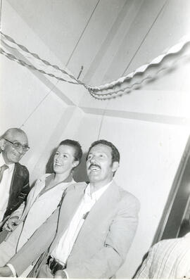 Fotografía de la fiesta en celebración del 15 de setiembre en el Archivo Nacional. En la gráfica ...