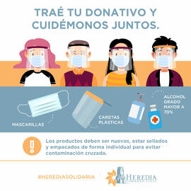 Afiche con información sobre recepción de donativos en la Municipalidad de Heredia, esto en el co...