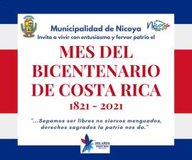 Afiche sobre el mes del bicentenario en Costa Rica