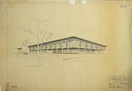 Plano proyecto del edificio de la Asamblea Legislativa. San José. Perspectiva. Fecha: 1957. Dibuj...