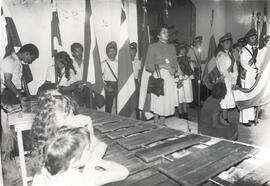 Fotografía de la inauguración de la exhibición del Acta del 29 de octubre de 1821 en el centro de...