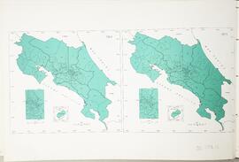 Mapa de la evolución territorial administrativa de Costa Rica. Años 1963 y 1973. En Atlas Estadís...