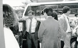 Fotografías del ingreso a la Sala León Fernández Bonilla, del Presidente de la República Oscar Ar...
