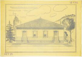Plano Palacio Municipal de Coronado, provincia de San José. Fachada lateral. Escala: 1:50. Dir. G...