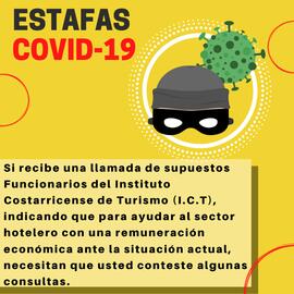 Afiches con consejos para prevenir ser víctimas de estafas, esto en el contexto de la pandemia po...