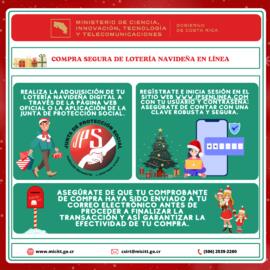 Afiche sobre ciberseguridad y compra segura de lotería navideña en línea