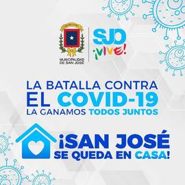 Afiche sobre San José se queda en casa