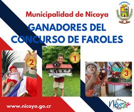 Afiche sobre los ganadores del concurso de faroles