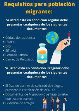 Afiche sobre la vacunación para inmigrantes