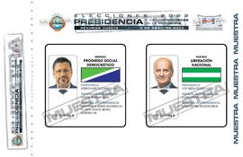 Papeleta para la elección de la presidencia y vicepresidencias de la República de la segunda rond...
