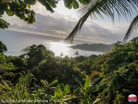 Fotografía de vista a Punta Islita y Playa Islita desde el Cerro Bogantes en el distrito Bejuco, ...