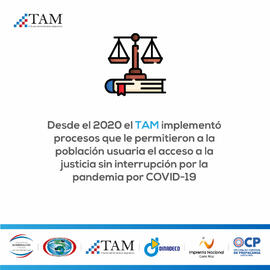 Afiche titulado: Desde el 2020 el TAM implementó procesos que le permitieron a la población usuar...