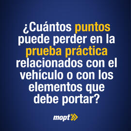 Volantes para redes sociales sobre los rubros que restan puntos en la prueba práctica de manejo y...